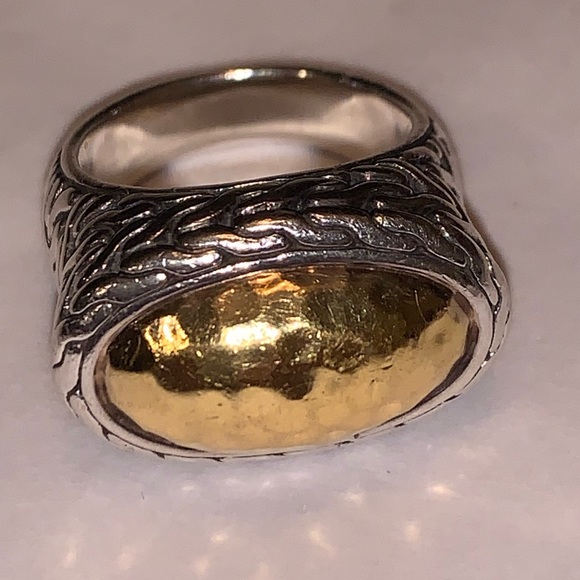John Hardy Palu 22kt & Silver oval ring size 7 - Picture 2 of 6